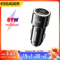 Essager USB Car Charger 89W QC4.0 Fast Charging USB Type C Car Phone Charger For iPhone 15pro Oppo Huawei P60 Pro Car Charger