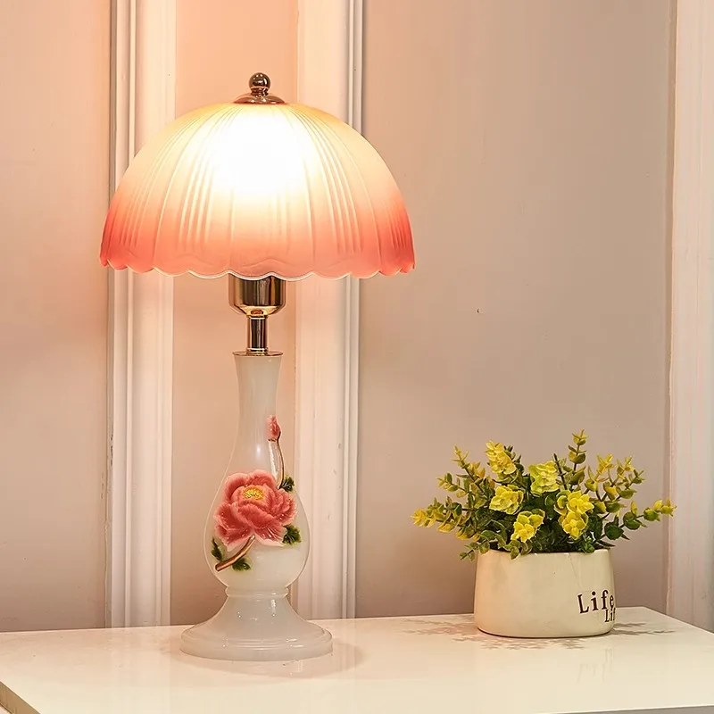 Modern bedroom desk lamp red household premium bedside table lamp remote control dimming plug-in feeding lamp 2023 new