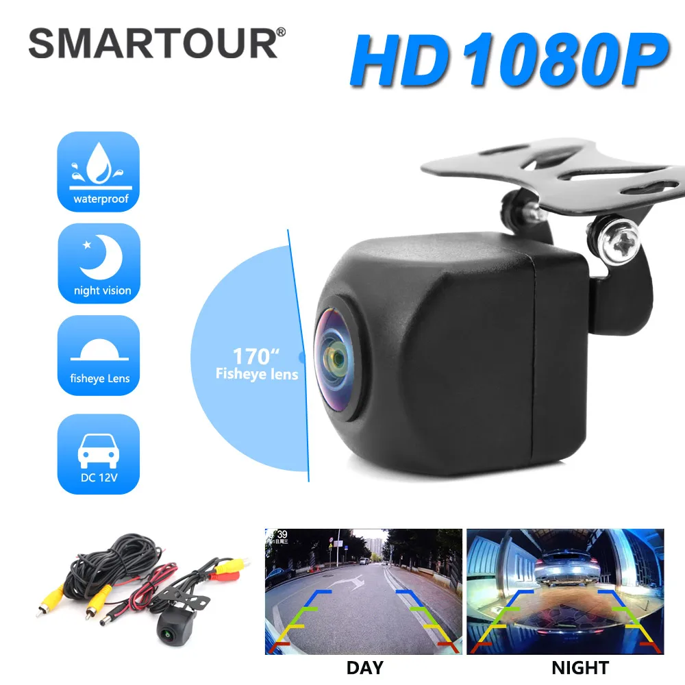 

CCD 1080P Car Rear View Camera HD Night Vision Reversing Parking Monitor Adjustable Bracket Wide Angle High-Definition Camera