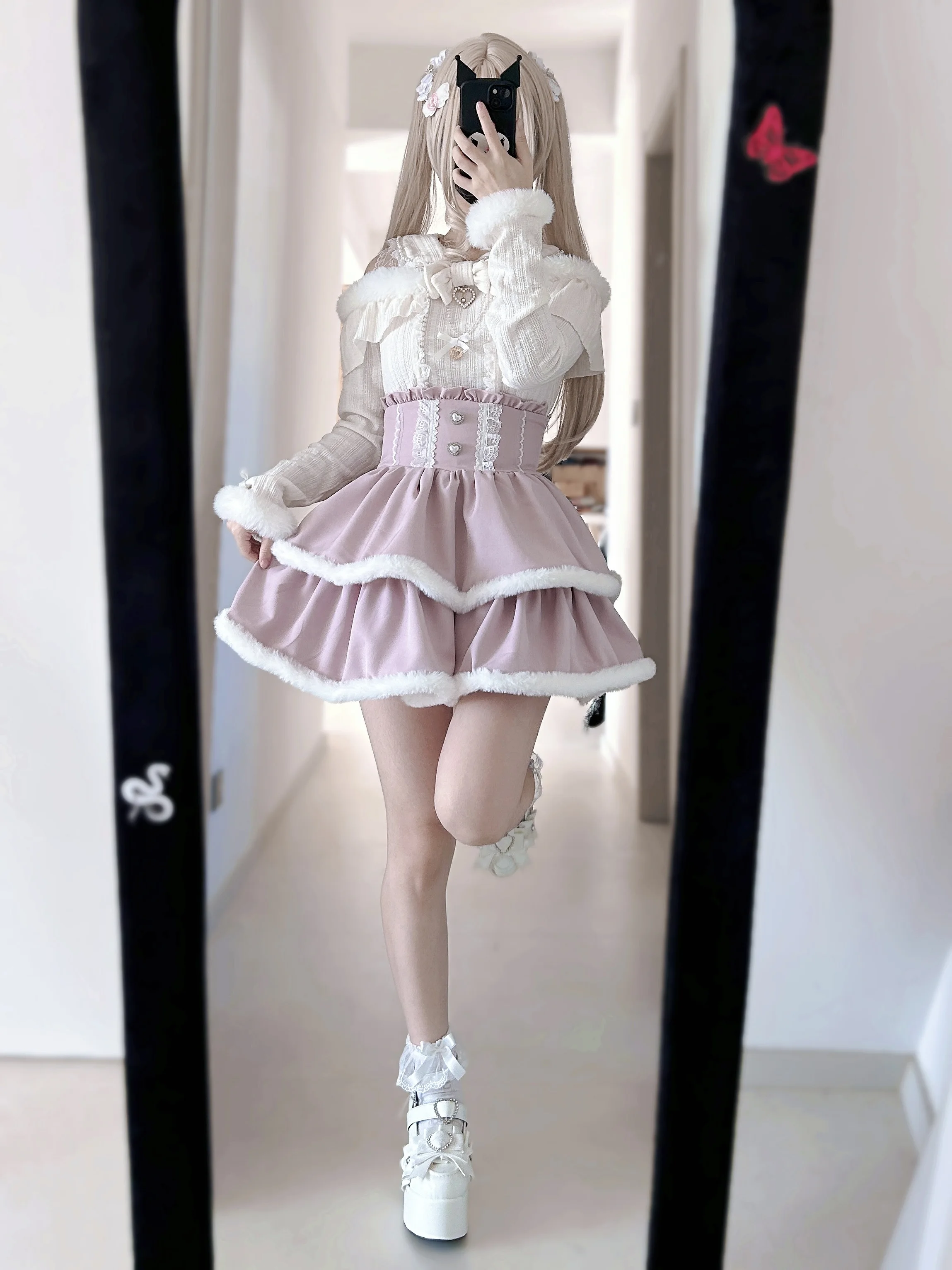 Rok Pendek Rumbai Renda Produksi Massal Desain Lolita Asli Jepang Rok Mengembang Gaya Boneka Gadis Manis Lucu Berlapis Ganda