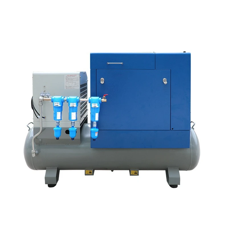 All-in-one screw air compressor, single machine cold dryer with tank