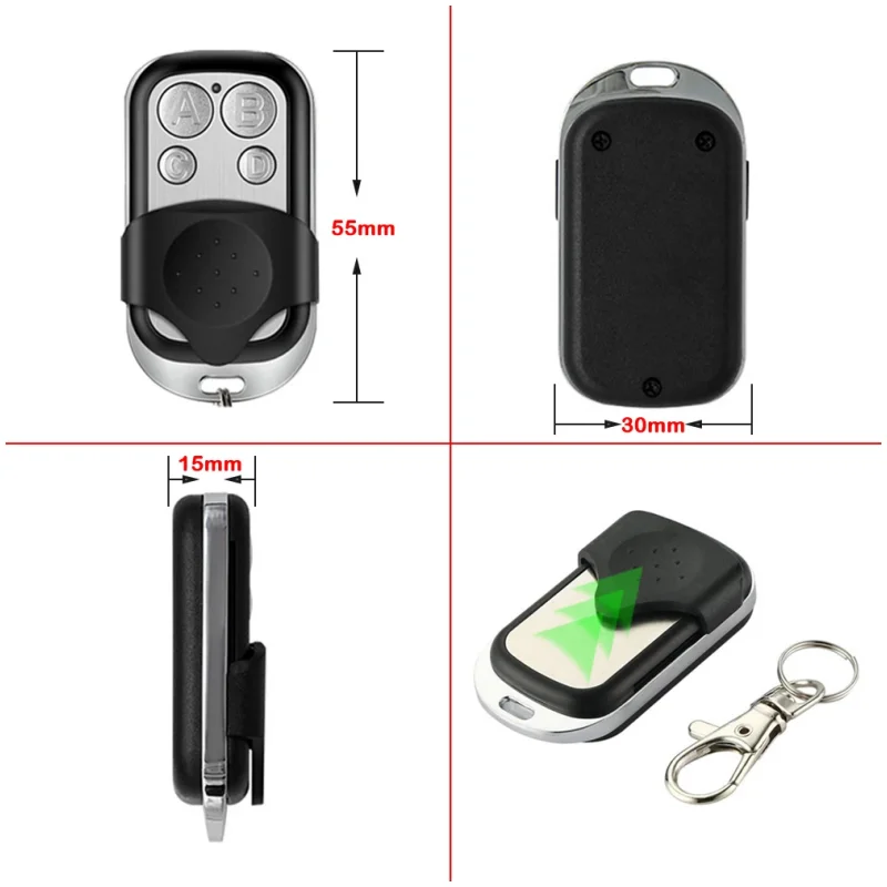 FDOITRAND Garage Door Remote Control Clone Command Transmitter FDOITRAND TS2DE TS4DE MPSTF2E MPSTF4E ER2C4ACD 433MHz Fixed Code