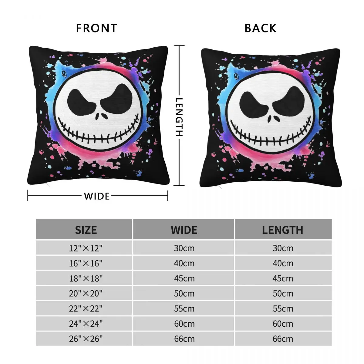 جاك سكيلينجتون وسادة تغطي غرفة المعيشة كابوس قبل عيد الميلاد غطاء الوسادة ديكور مضحك المخدة 45*45 #6