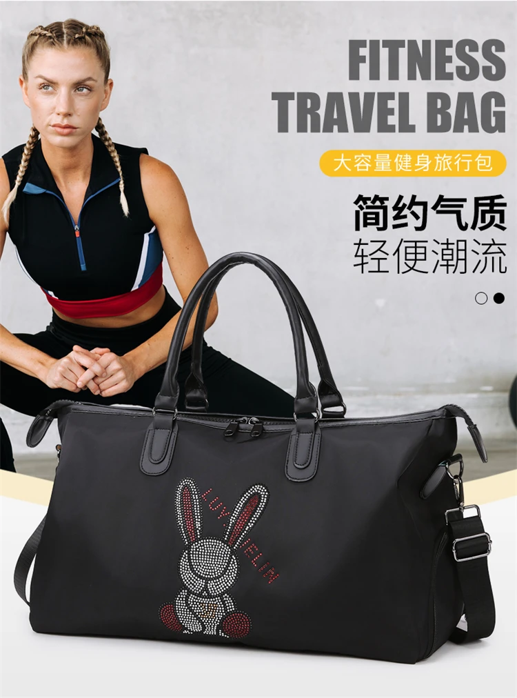 Bolsa de viaje de equipaje para mujer, bolsa de viaje con compartimento para zapatos separado, bolsa de gimnasio con separación de seco y húmedo, bolsa de viaje