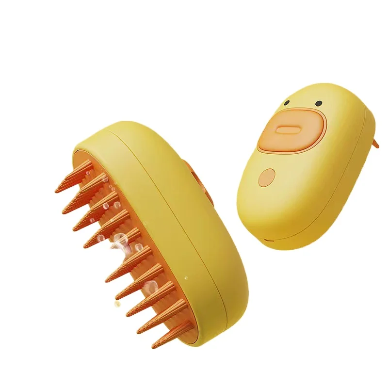 

Pet Whale Yellow Duck Spray Massage Comb One Click Spray Bath Brush Hair Removal