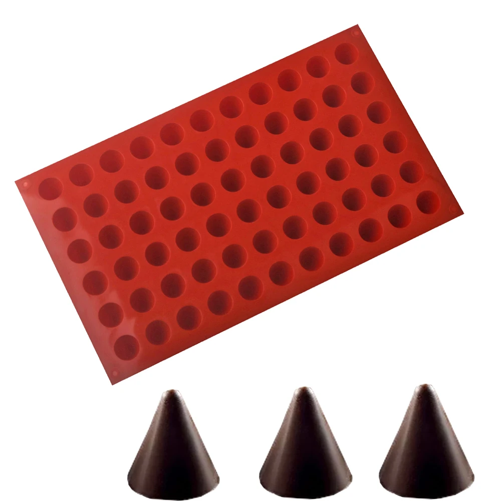 66 خلية مخروط الشوكولاته الخبز العفن الغذاء الصف سيليكون قالب الشوكولاته الطفل الحلوى خبز كعكة تزيين المطبخ خبز