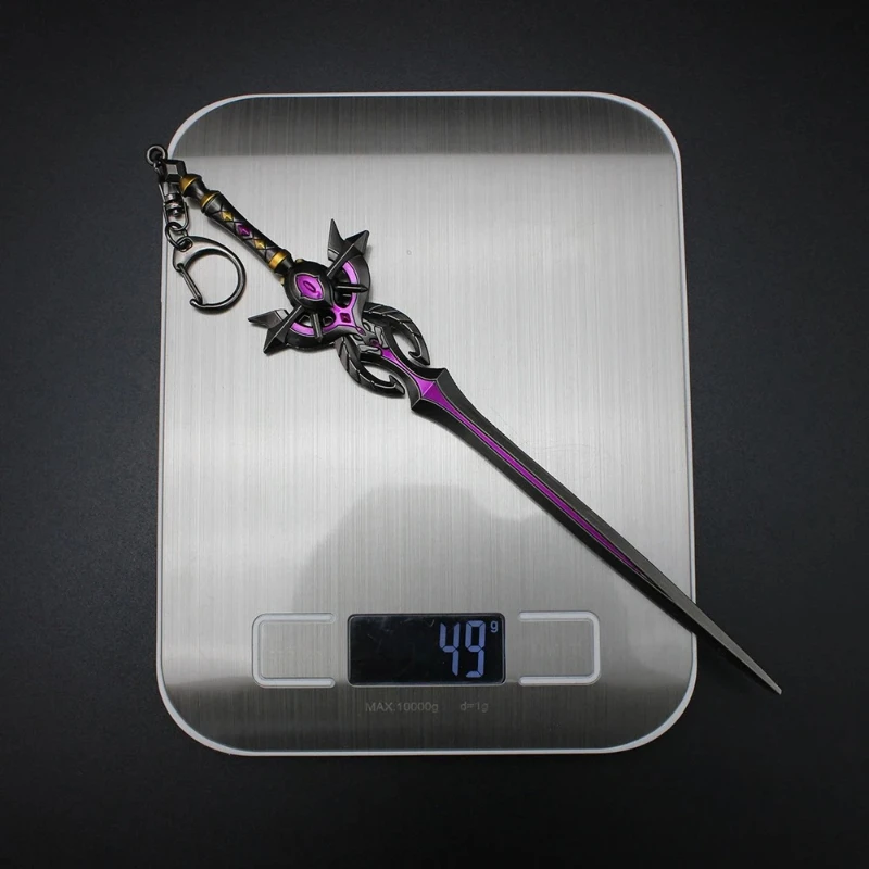 22cm/8.66in Genshin Impact Sword of Corruption keychain Accessories katana knife Metal Sword Weapon Model Craft Gift Toy for Boy