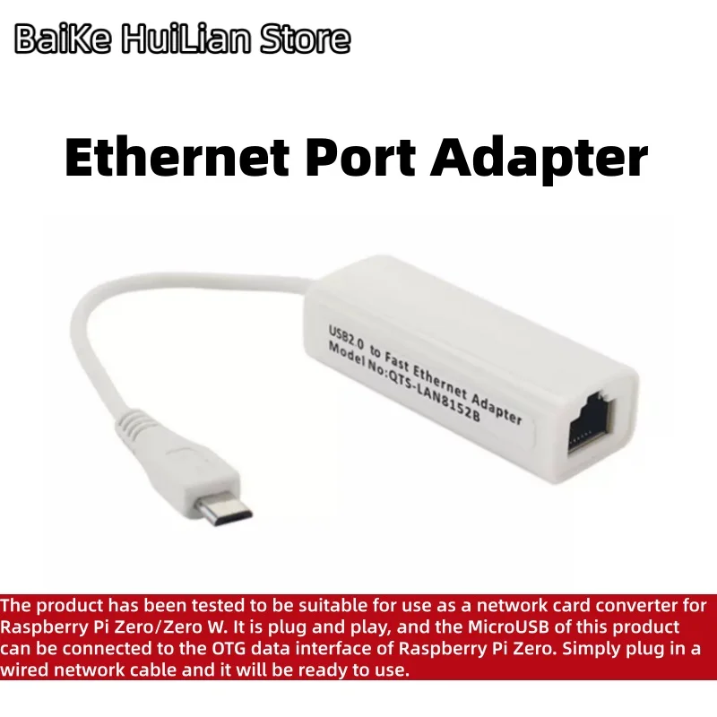 1pcs/lot Raspberry Pi Zero Micro USB to RJ45 Ethernet port drive free wired network card PI0 Zero 2W/WH