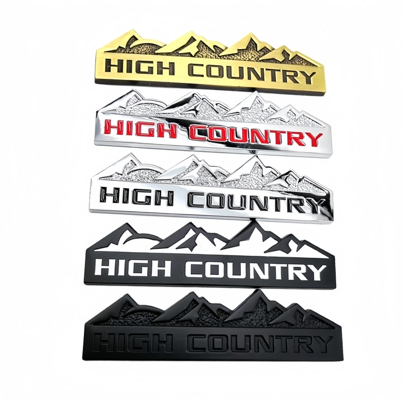

High Country logo Black Silver Red 3D Metal Emblem Car Stickers badge For Silverado Renegade Car Accessories