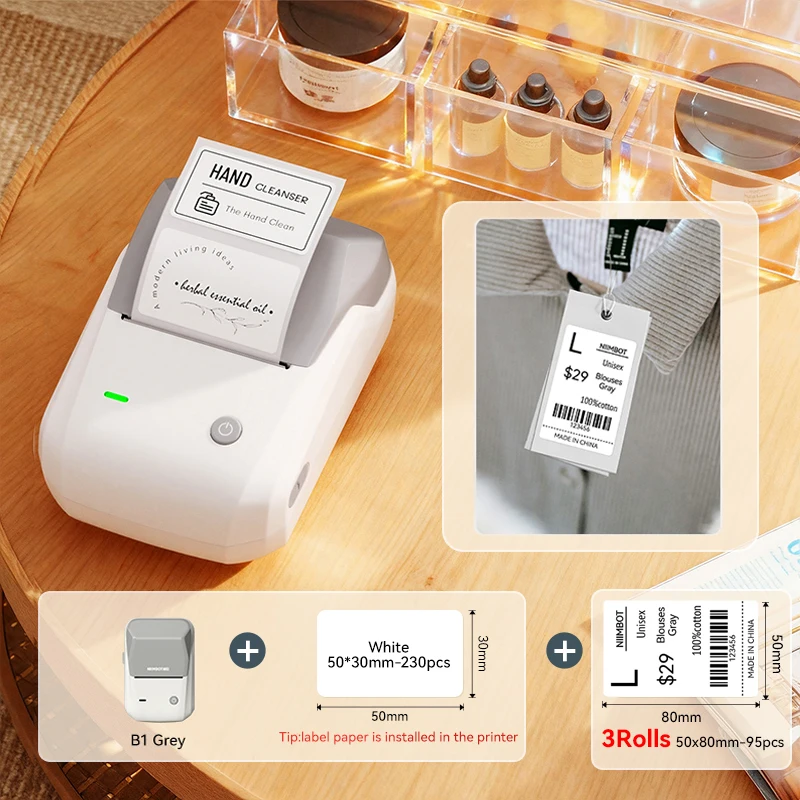 NIIMBOT B1 draagbare thermische printer met tapes 2-inch zelfklevende labelprinter Mini Bluetooth Sticker Maker Ondersteuning smartphones PC