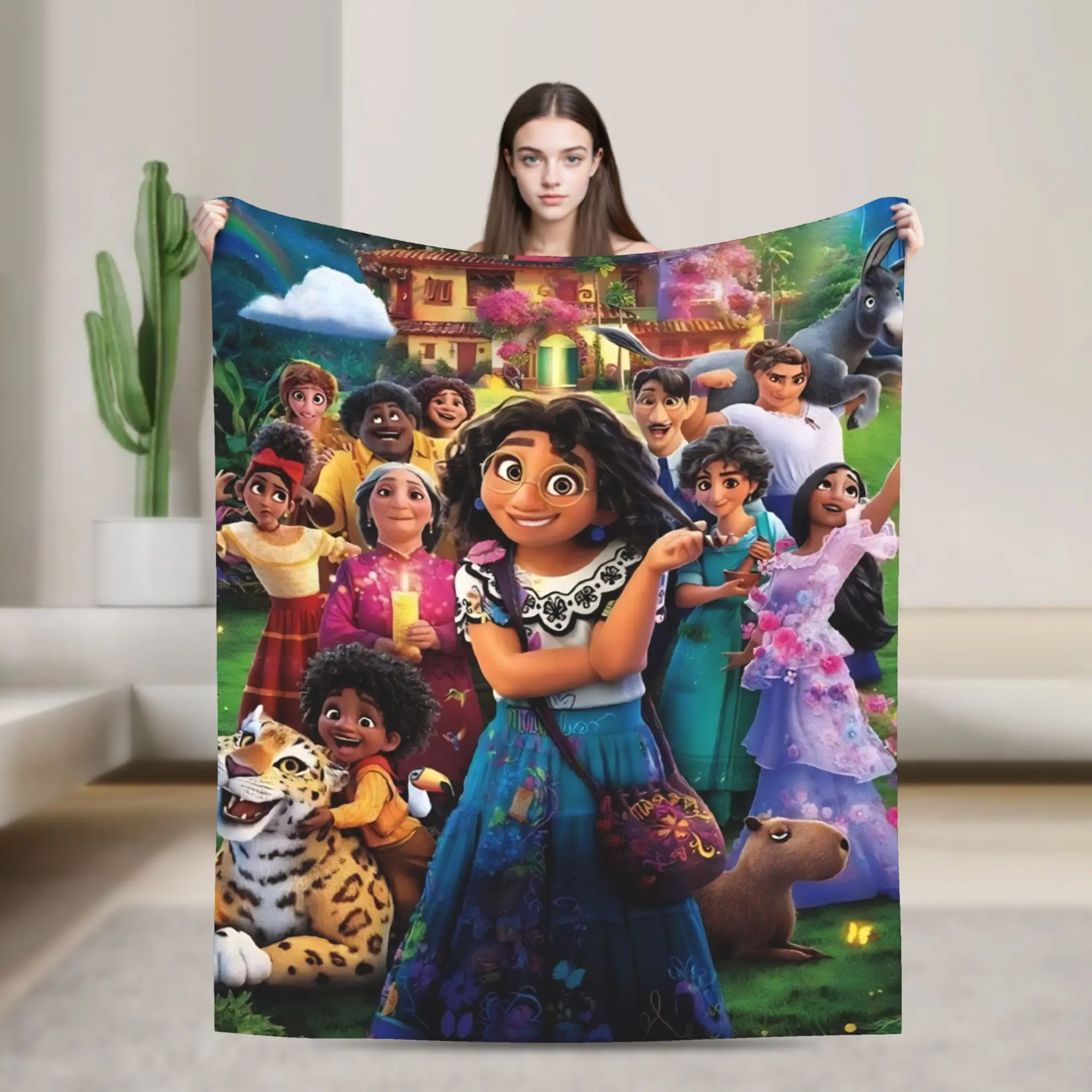 

Encantos Princess Blanket Multi-size Soft Fuzzy Plush Throw Blankets for Couch Sofa and Bed