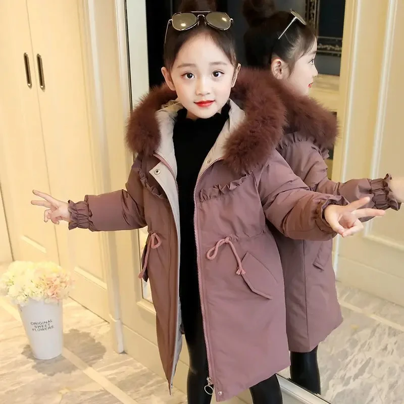 2024 Autumn Winter Baby Girls down Jacket Child Thicken Keep Warm Cashmere Sweatshirt Coat Clothes for Teenage 5-16 Years Outerwear