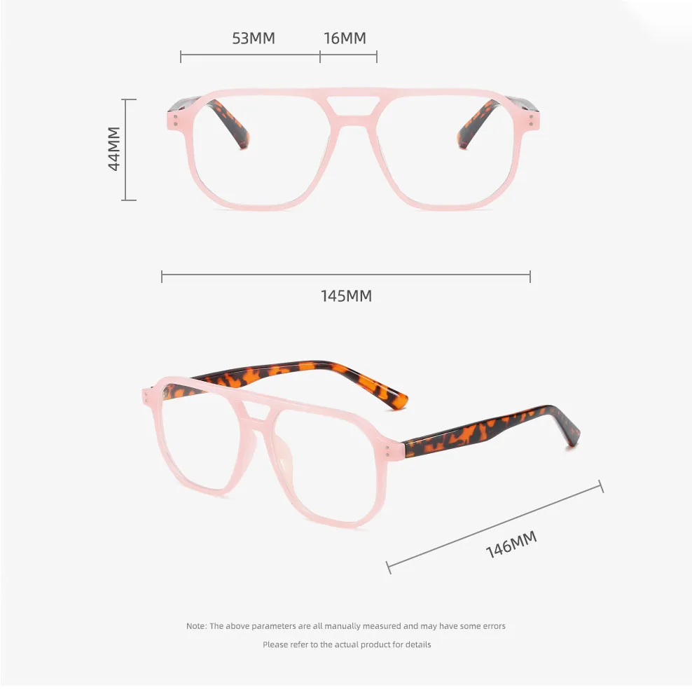 Pink Pilot Big Frame Rivet Anti Blue Light Glasses Women For Men Vintage Sun Glasses Luxury Brand Designer Punk Eyeglasses Frame