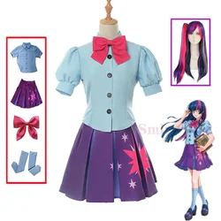 Disfraz Twilight Sparkle, vestido humano, disfraz de Cosplay, traje rosa para adultos, disfraces de Carnaval de Halloween, uniforme para mujeres y niñas