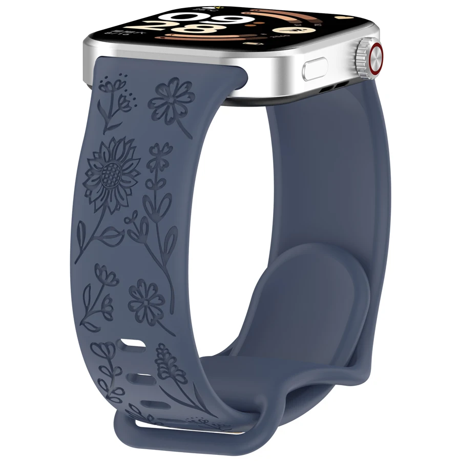 3D-gegraveerde bloemenband voor Xiaomi Mi Smart Band 8 Pro/9 Pro/10 Pro vervangende sport polsband voor Redmi Watch 4 5 6 armband