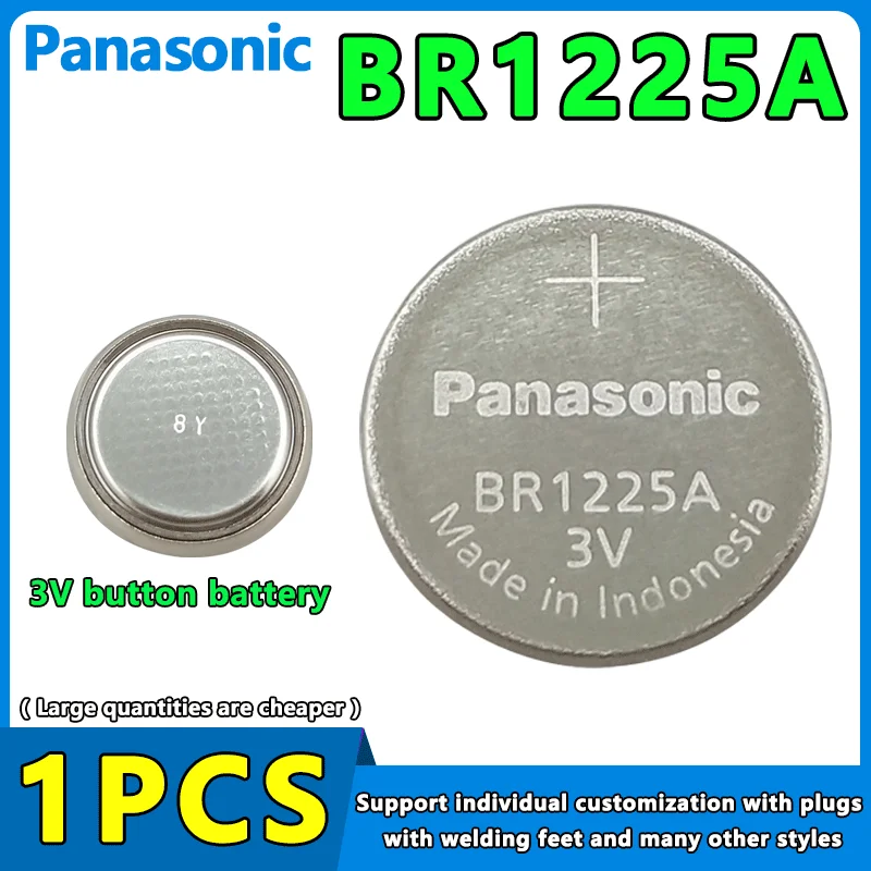 Panasonic 1Pcs BR1225A/BN 3.0V Lithium Button Cell Coin Battery BR1225A High Temperature Button Battery Customizable Welding Leg