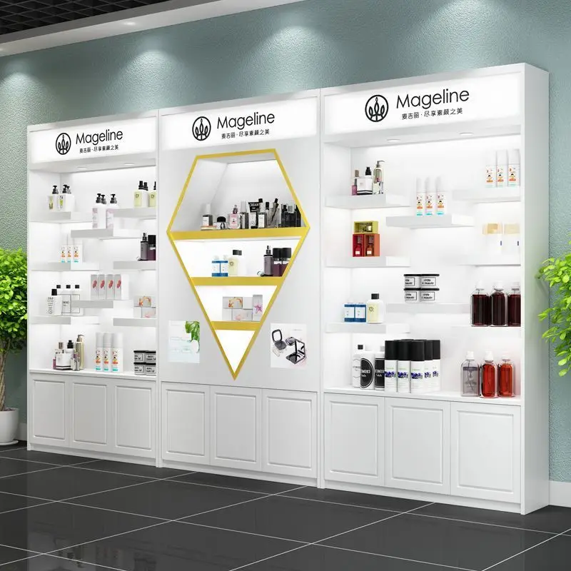 Direct sales new cosmetics custom beauty salon high-quality paint display cabinet