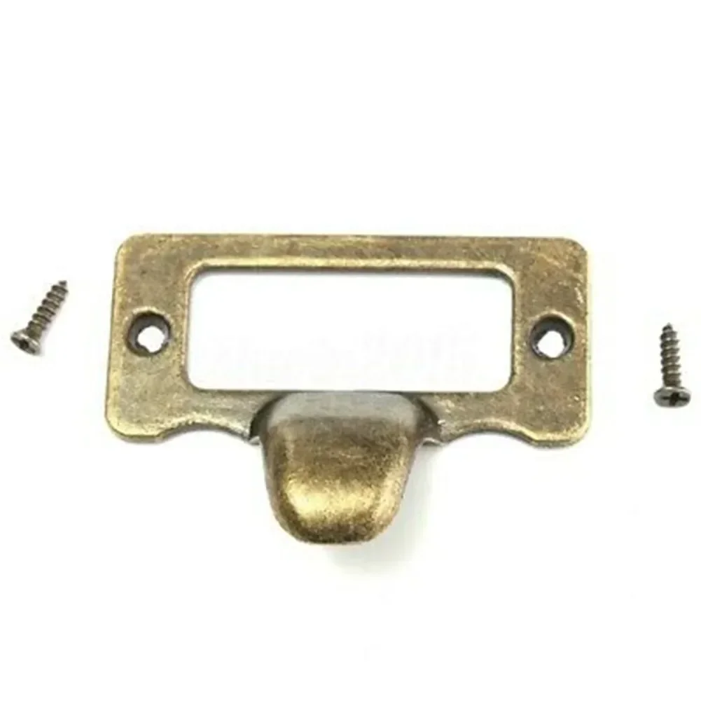 High Quality 10 PCS Label Pulls 48mm*35mm Vintage Antique Brass Antique Style Cabinet Cupboard Name Card Holder