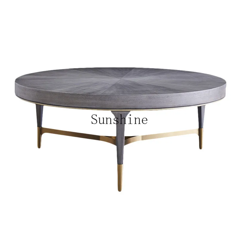 Solid wood simple creative modern light luxury living room model room coffee table