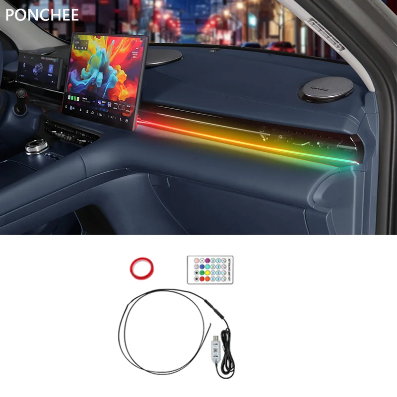 

For Geely EX5 Galaxy E5 2024-2025 Ambient Light Central Control LED 64-color Ambient Lighting Automobile Modification Supplies