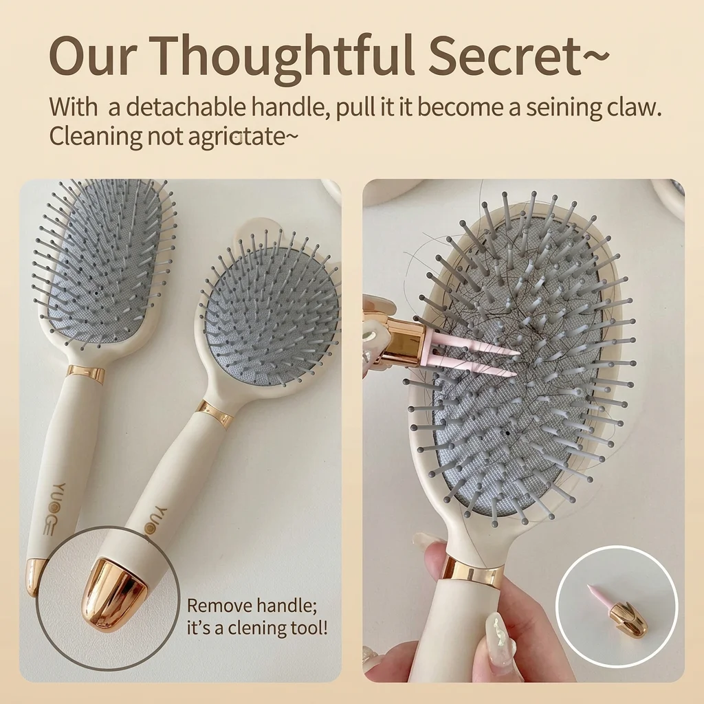 Air Cushion Hair Brush Sturdy Detangling Hair Brush Portable Hair Brush Stylish For Home