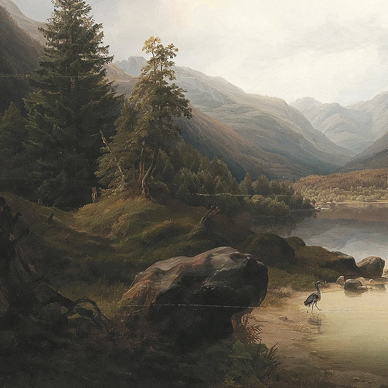 Rustic Mountain Gallery Wall Art Prints Vintage Forest Landscape Oil Painting Canvas Poster Nature Art Pictures Farmhouse Decor