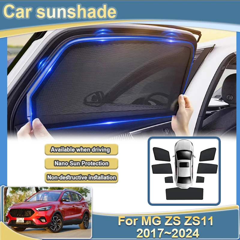 

For MG ZS ZS11 EV 2017 2018 2019 2020~2024 Car Shading Shade Curtain UV Blocking Sunshade Sun Sunscreen Window Car Accessories