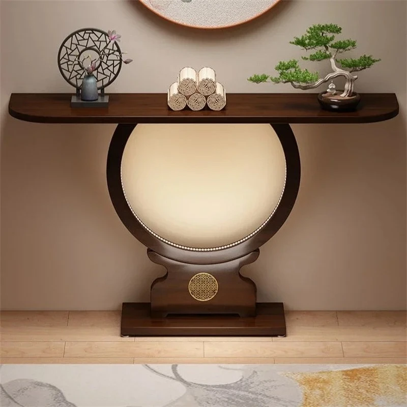 & Luxury Stone Slab Console Table Modern Minimalist Semi-circular Designer Entry Table High-end Hallway Furniture for Living Roo