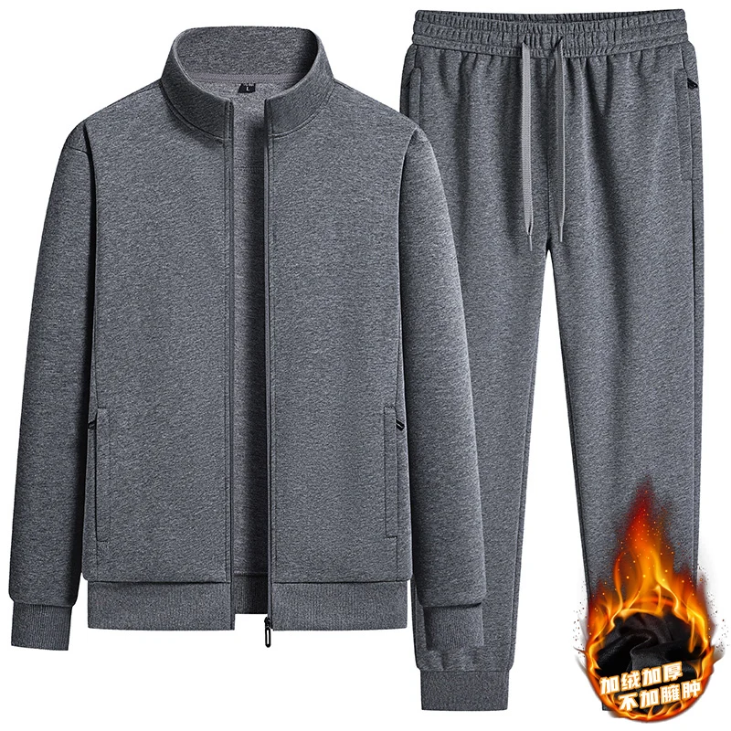 

Autumn Winter New Tracksuit Men's Cotton Sports Suit Men's Cardigan Sweatshirt Set Long Pants 2 Piece Sets Running Sports Suit