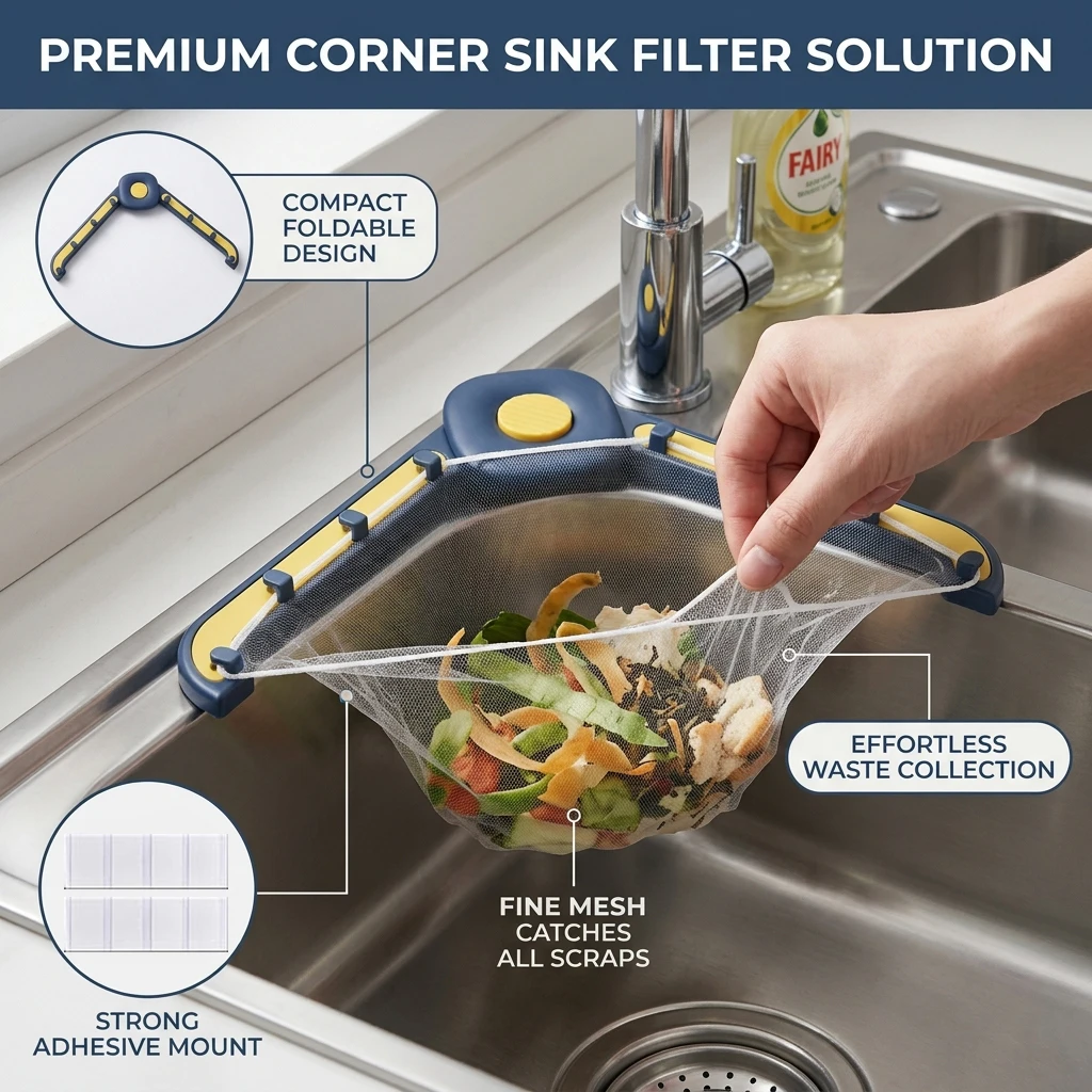 50 Mesh Bag Triangle-Filter Kitchen Sink Drain Strainer Disposable Mesh Filter Efficient Drainage Fine Mesh Bags Kitchen-Gadget