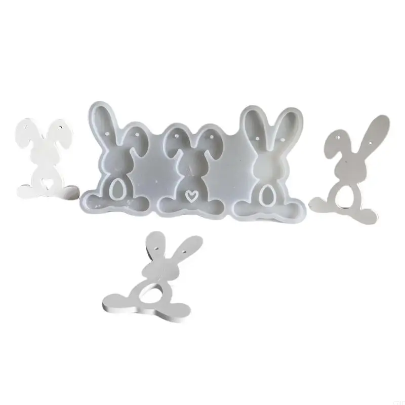 Flexible Silicone Mould for Crafting Rabbit Holders Decorative Use