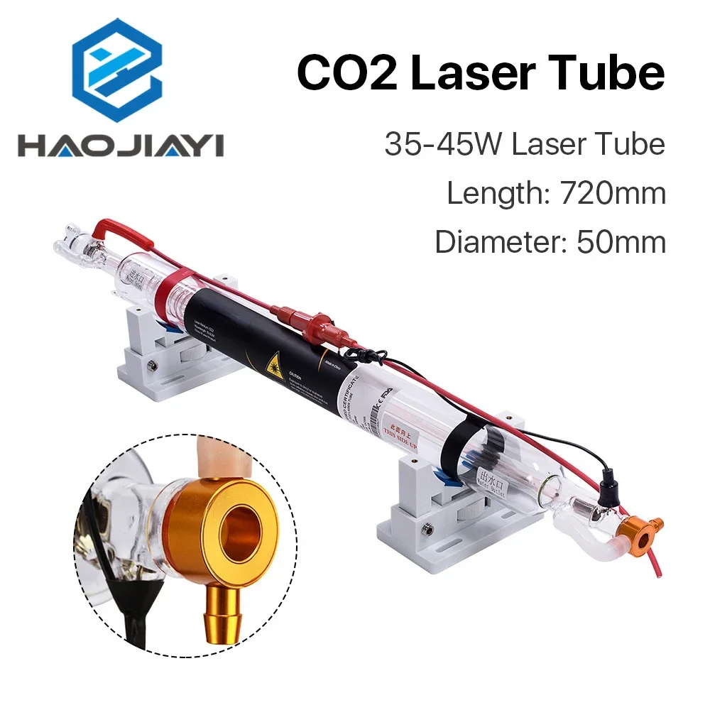 

35-45W Co2 Laser Upgraded Metal Head Tube 700MM Glass Pipe Lamp for CO2 Laser Engraving Cutting Machine