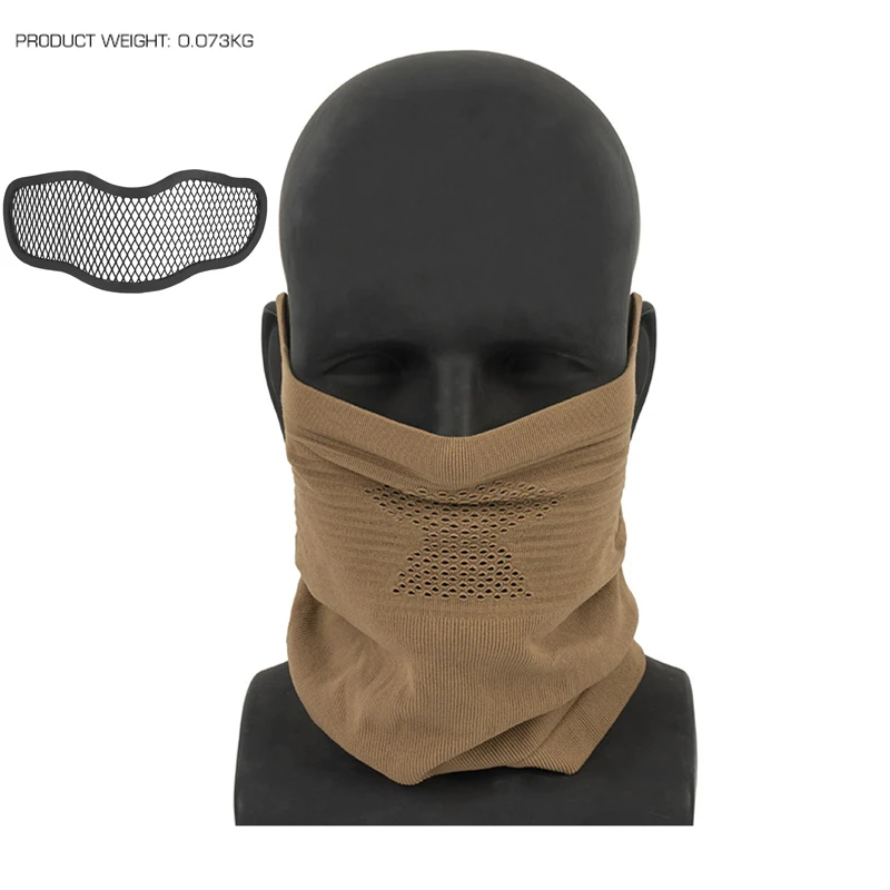 Tactical Steel Mesh Face Mask Breathable Knit Neck Gaiter for Wargame Cosplay Shooting Outdoor Combat Training Gear