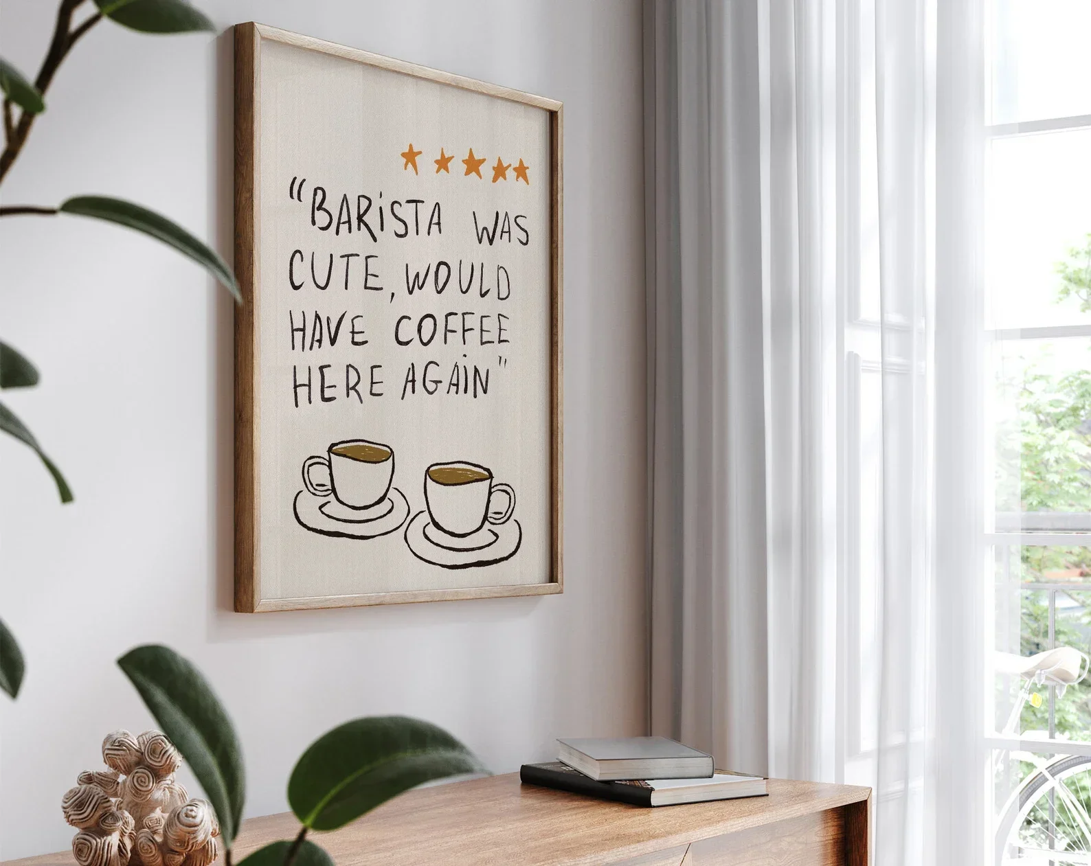 Barista Was Cute Poster, Coffee Bar Wall Art, Coffee Poster, Barista Rating Poster, coffee lover gift, kitchen Wall Art Print