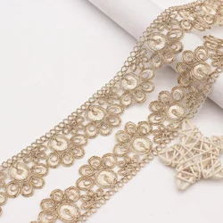 1 Yard Golden Thread Embroidery Lace Accessories Clothing Accessories Barcode Ribbon 4CM