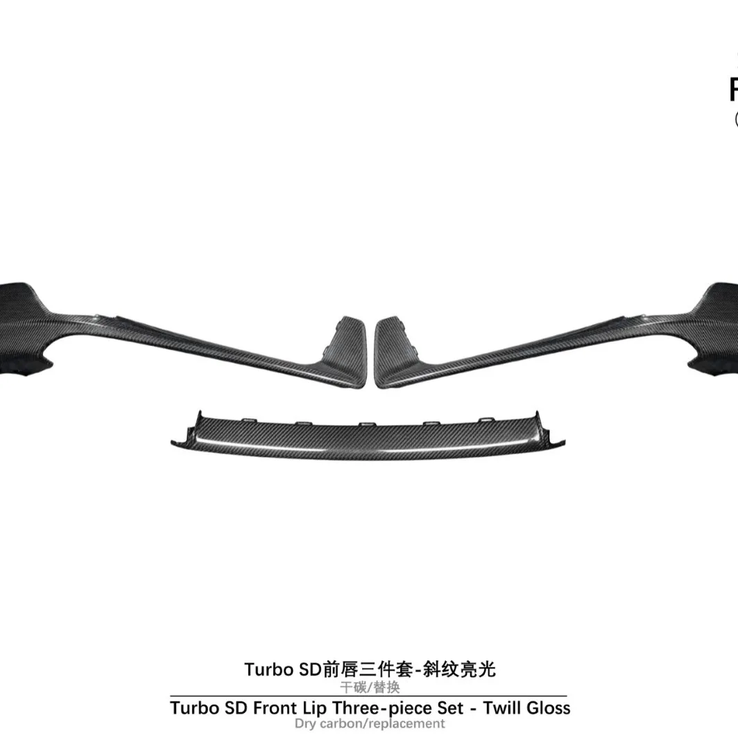 Front lip assembly for 19-24 Porsche 992 Turbo SD, dry carbon replacement
