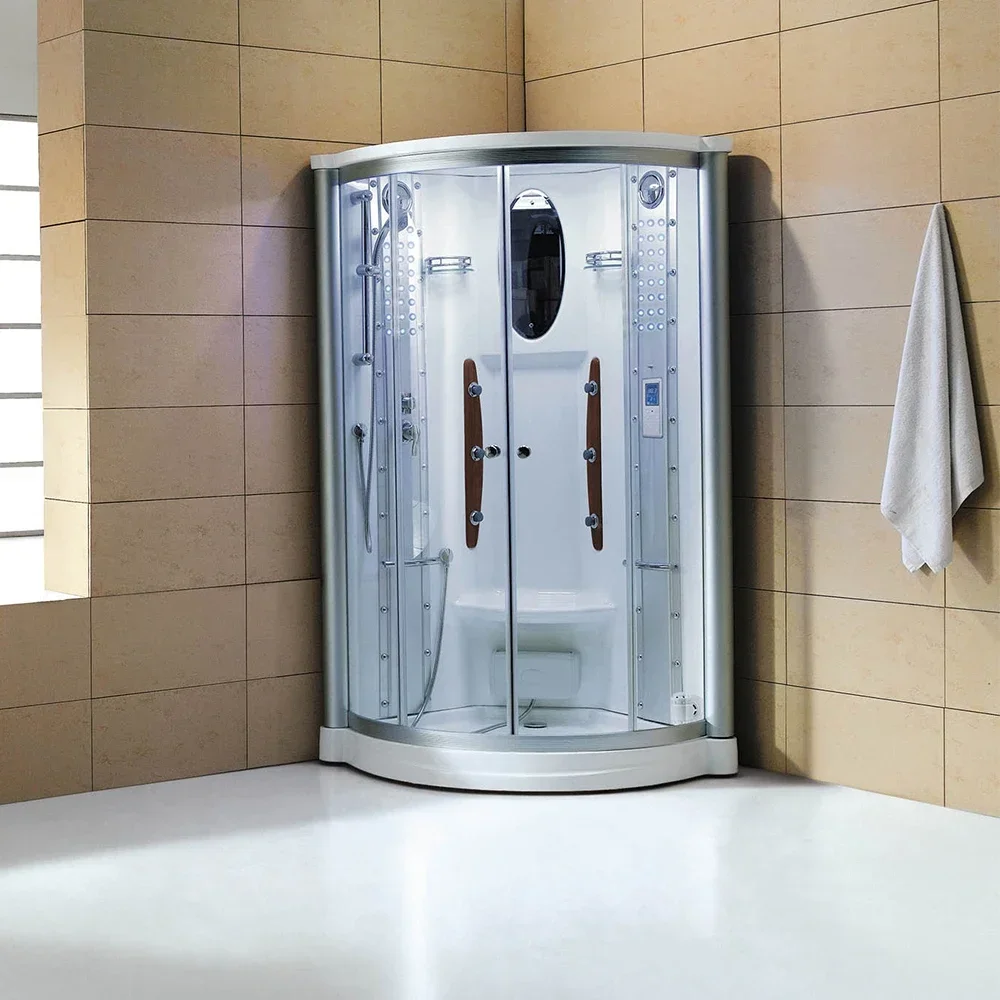 Steam Room Shower 1060 X 1060mm One Person Use Corner Enclosure Home Bath Design With Foot Massage