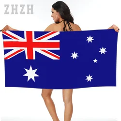 More Design Australia Flag Emblem Bath Towel Quick dry Microfiber Absorbing Soft Water Breathable Beach Swimming Bathroom