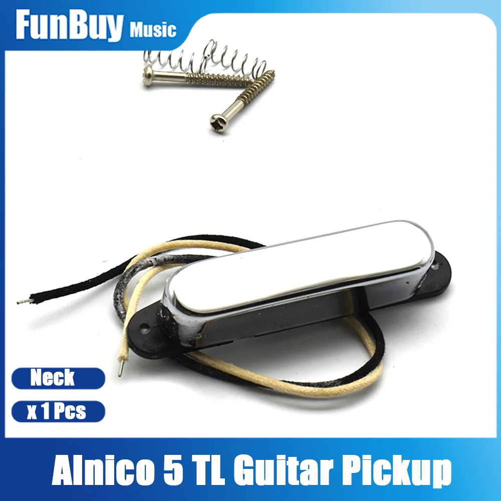 

Vintage Alnico 5 Single Coil Pickup Neck Electric Guitar Pickup Chrome TL Guitar Parts-Warm Sound