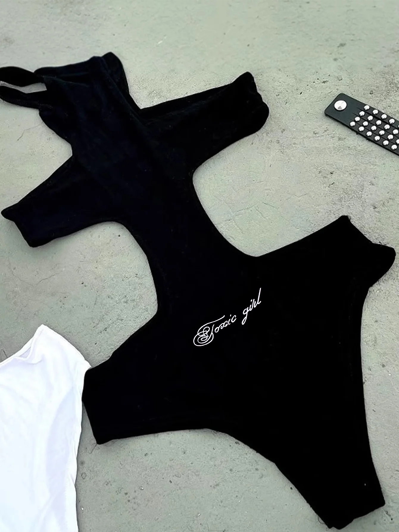 

Y2K Hot Girl 2026 Summer Sexy Backless Hollow Out Jumpsuit European American Gothic Punk Style Fashion Top