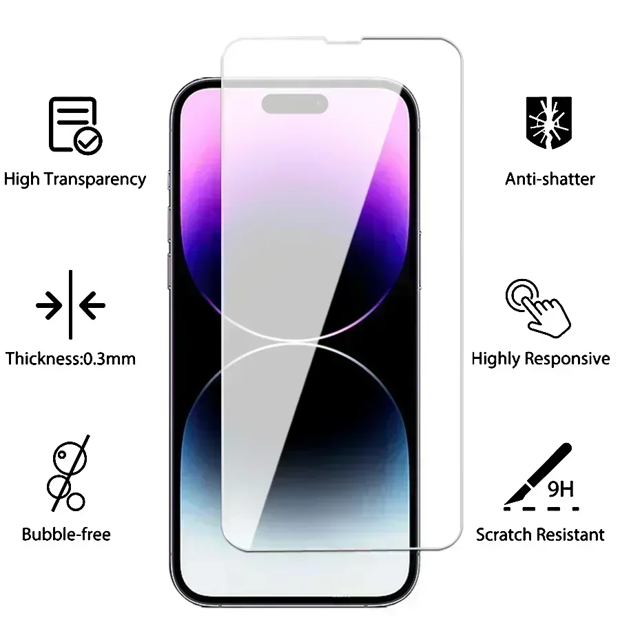 2Pcs 9D Protection Glass For iPhone 7 8 Plus SE 2020 2022 Screen Protector For iPhone X XR XS 11 12 13 14 Pro Max Tempered Film