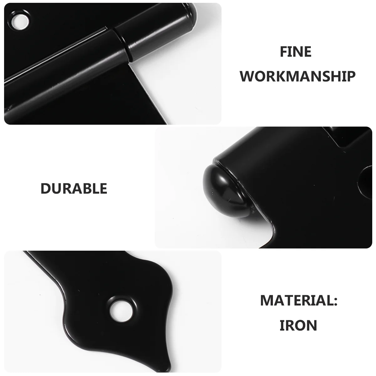 

3Pcs Black Iron Door Hinges T Shape Rustproof Shed Gate Hinges Heavy Duty 8 Screw Holes Silent Corrosion Resistant