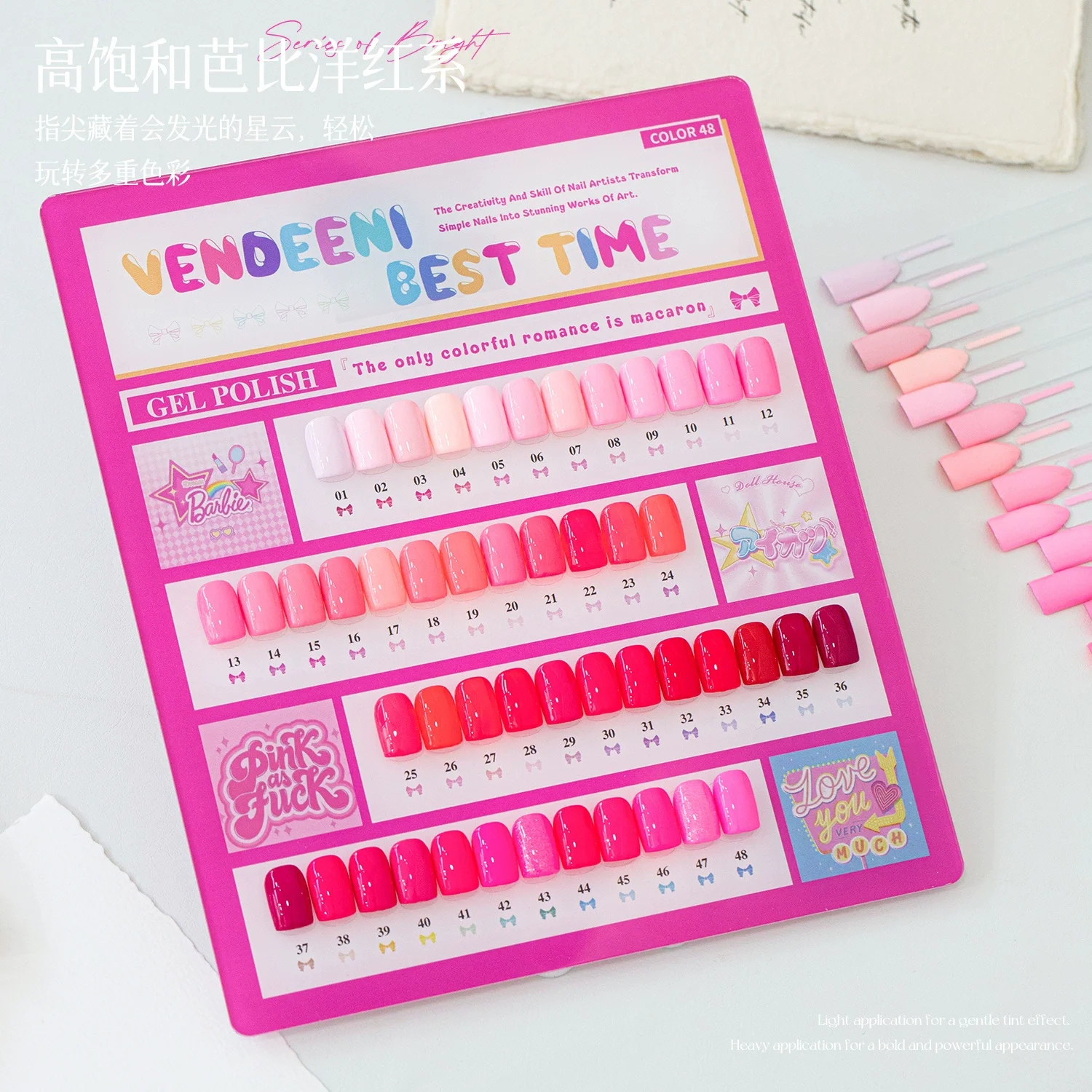 Vendeeni Magenta Pink 48 Colors Nail Polish Gel Mesh Red Popular Saturated Whitening Soak Off Gel Multi Color Varnish Set 15ML
