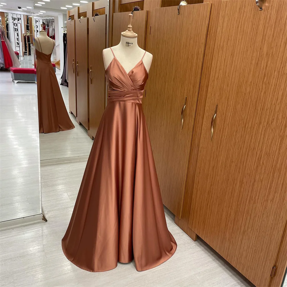 Lily Blush Elegant Sexy Wedding Party Dresses A Line Celebrity Dress Stain Spaghetti Strap Special Occasion Dress robes du soir