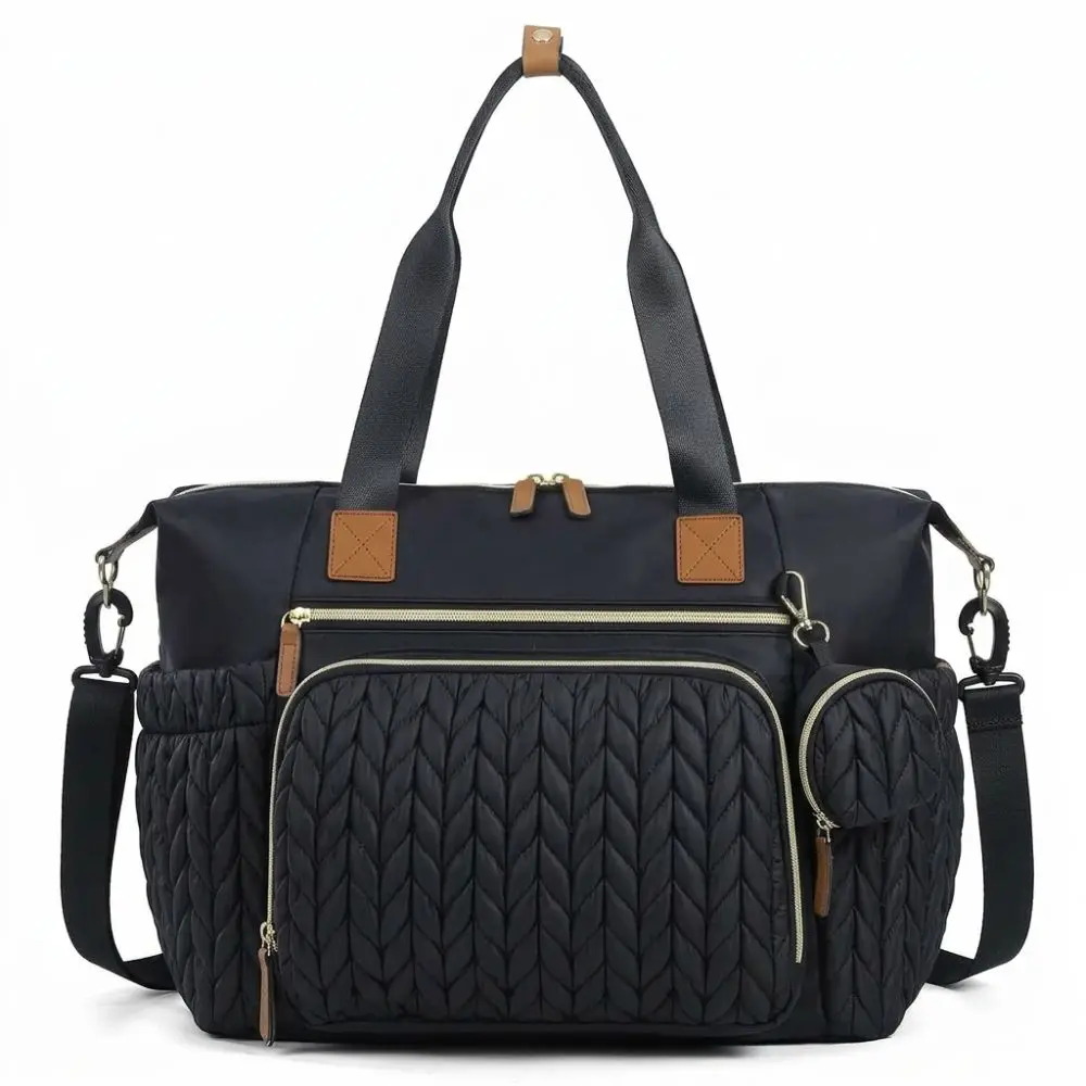 New Large Capacity Diaper Bag Tote with Changing Pad Adjustable Shoulder Strap Baby Bag with Pacifier Case Women Tote Bag Travel