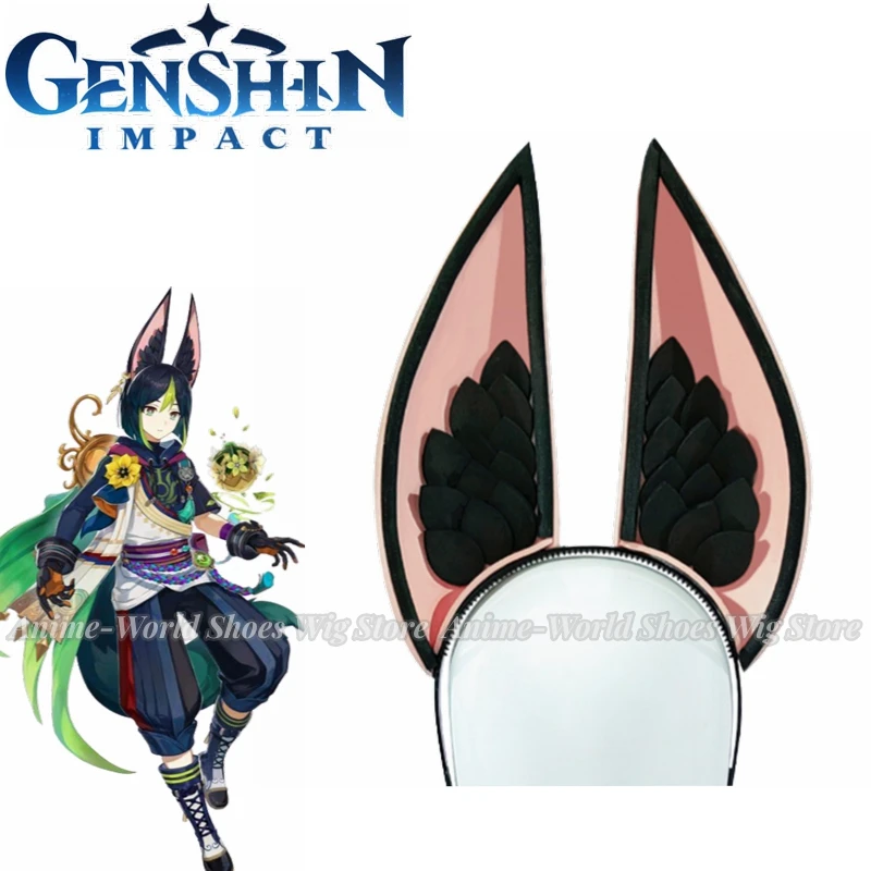 أنيمي Ti NaLi الأذن أحذية الأحذية اكسسوارات لعبة Genshin تأثير Tighnari الباروكات مقاومة للحرارة الاصطناعية الشعر لعبة دور تأثيري الباروكات
