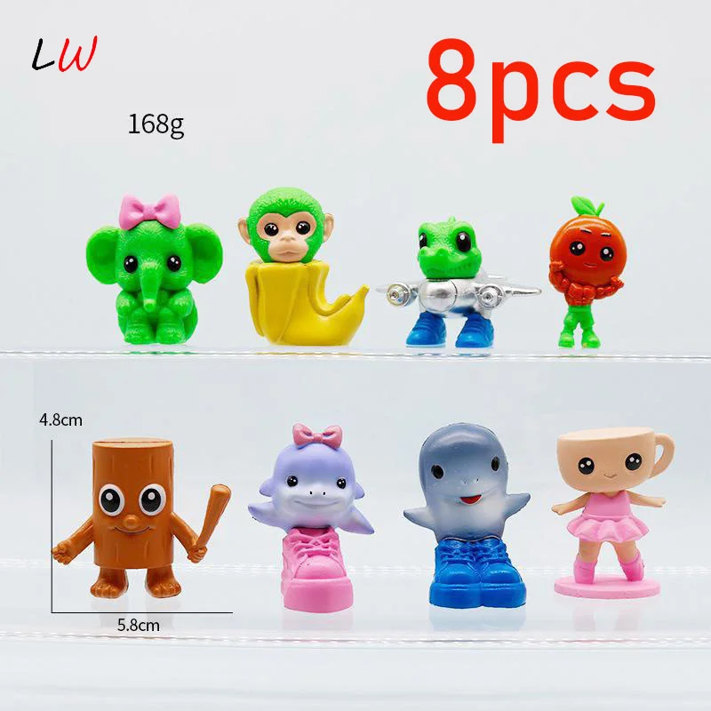 

8pcs Tung Tung Tung Sahurbrainrot Tralalero Shark Anime Figure Tralala Figures Model Kids Gifts Desktop Decoration