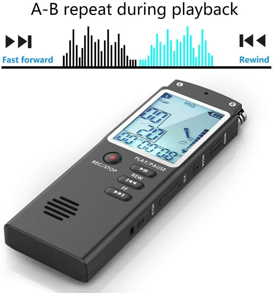 16GB Memory Voice Recorder USB Professional 96 Hours Dictaphone Digital Audio Voice Recorder VAR/VOR Built-in Microphone PQ146