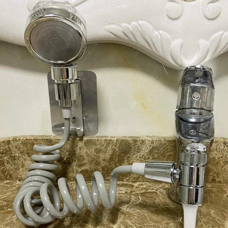 Cabeça de chuveiro mangueira conector douche kit válvula cobre banheiro spray bidé jet torneira titular mangueira casa hotel banheiro pulverizador c2