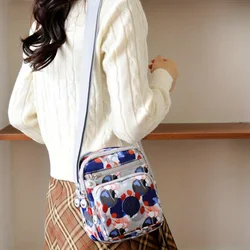 Casual Floral Messenger Bag for Women – Durable Oxford Cloth Crossbody Bag with Adjustable Strap, Zipper Closure Shoulder Bag